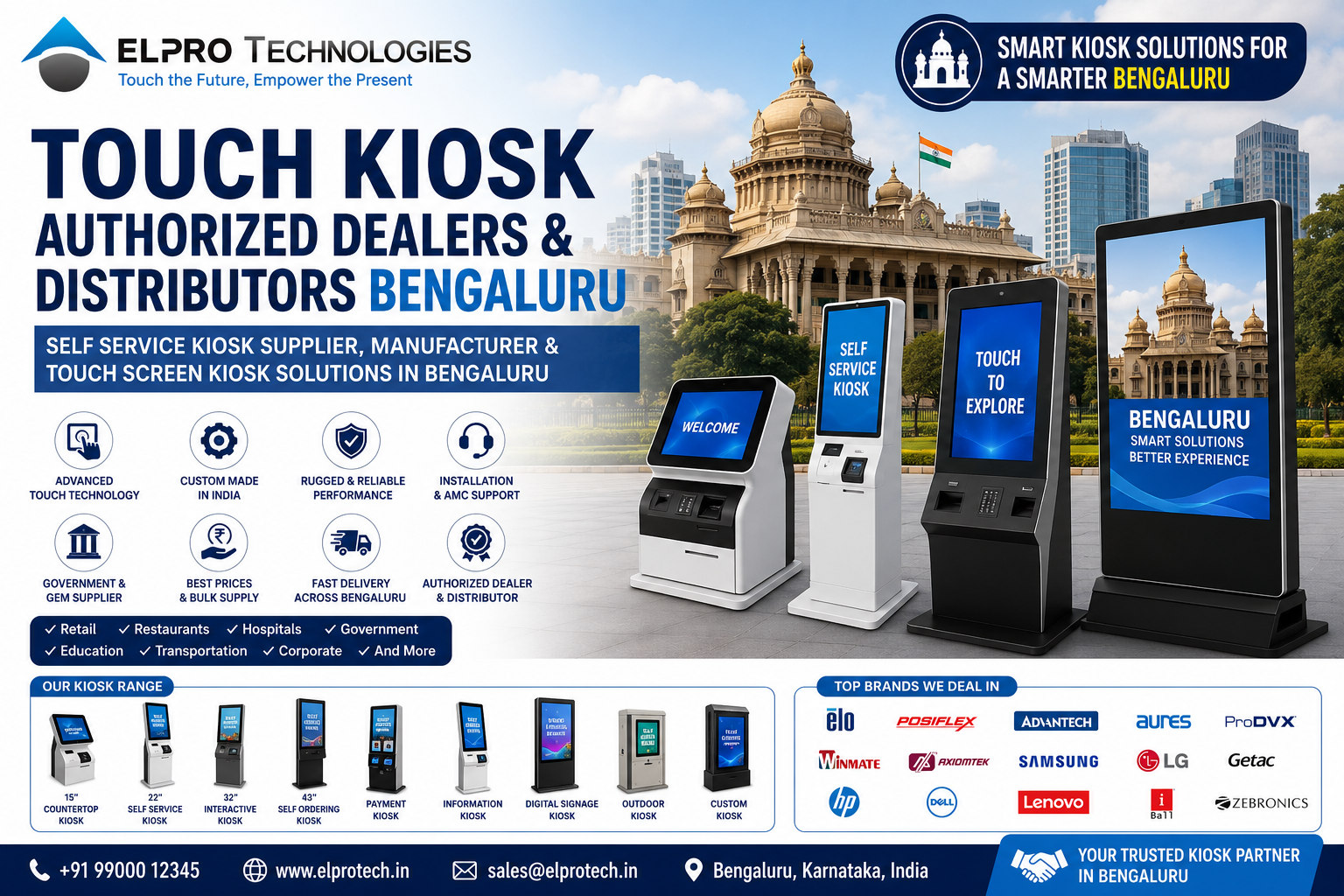 Touch Kiosk Authorized Dealers & Distributors Bengaluru | Self Service Kiosk Supplier, Manufacturer & Touch Screen Kiosk Solutions in Bengaluru